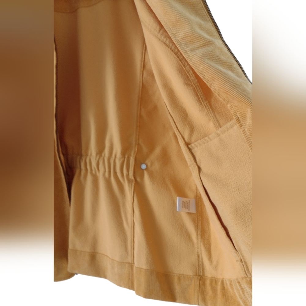 Christopher & banks petite medium m/p sunflower yellow zip corduroy jack… - Picture 9 of 11